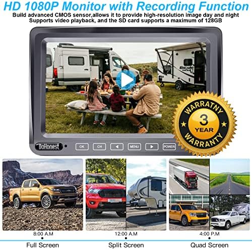 Dohonest Trailer Backup Camere Bežični 7 '' Touch tipka DVR monitor HD1080p Promatranje autocesta