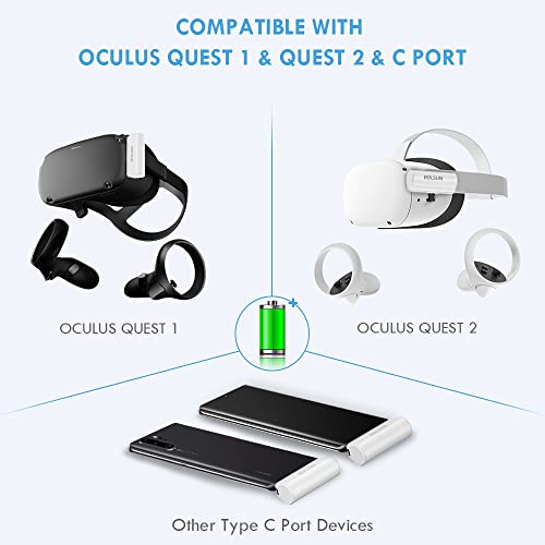 Bolsun baterija za oculus / Meta Quest 2 i Quest, mini proširena baterija Kompatibilna sa Oculus Quest 2 dodatna