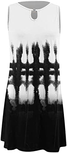 Haljine za ženske ležerne ljetne cvjetne tiskane haljina bez rukava u šupljim labavim plažom kratki mini mini