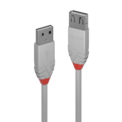 Lindy USB 2.0 Tip produženog kabla, antralin, sivo, 0,5m