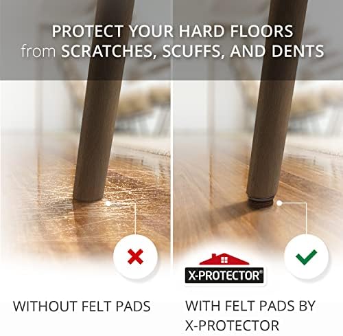 Jastučići za namještaj od filca X-Protector 24 kom - 1,1 štitnici za podove za stolice za drvene podove - Premium