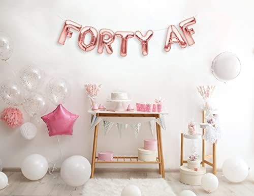 Partyforever Forty AF balone Banner Rose Gold 40. rođendan znak zabave