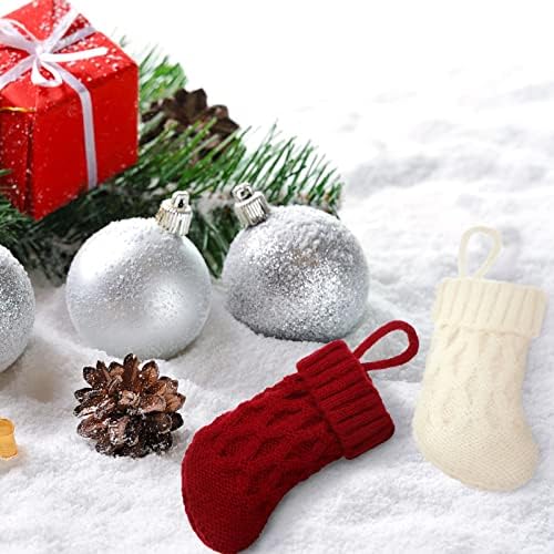 BBTO 30 pakirajte mini božićne čarape, rani, 5 inčni kabl pleteni Xmas Viseći čarape Čarape Rustikalni ukrasi za božićne drvve