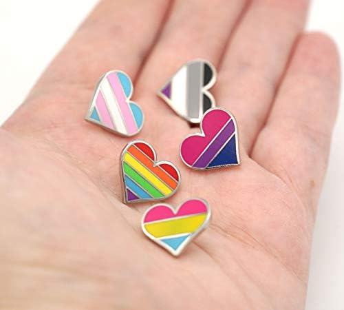 Tiny Bisexual Pride Pin Heart Flag Emajlirana Dekoracija Igle Za Odjeću I Torbe