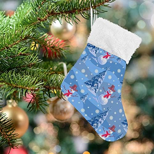Alaza Božićne čarape Snowmen i božićno drvce Klasično Personalizirano Malo uređenje skladištenja za obiteljski odmor za zabavu Dekor za zabavu od 4,7,87