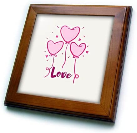 3drose slika balonskog srca sa tekstom ljubavi-uokvirenih pločica