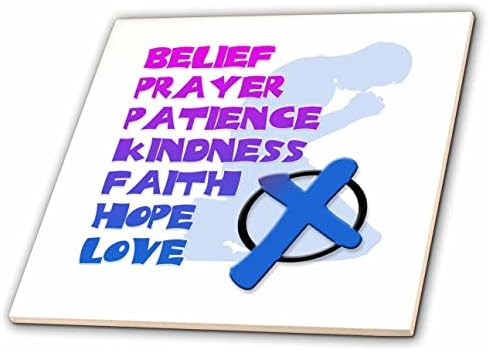 3drose slika riječi vjerovanje molitva strpljenje ljubaznost vjera nada ljubav - Tiles