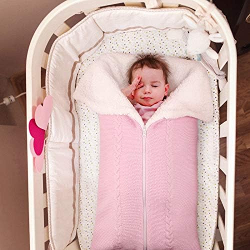 Baby swaddle pokrivač kolica omotaj fleece pletene vrećicu za spavanje mekana topla up blagajnica plus baršuna
