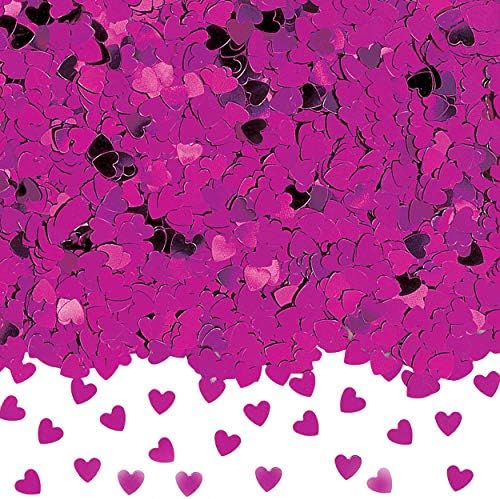 Amscan 9900862 Hot Pink Hearts Metallic Confetti-14G-1 Pack