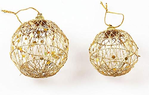 Zorilo Božićni ukrasi Početna i vanjska DécorGodina 12pcs Glitter Božićni rattan Gold Balls