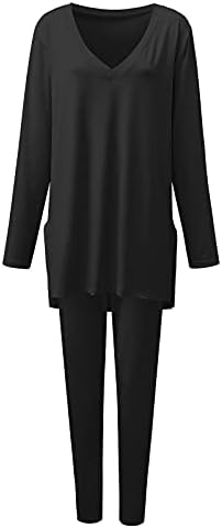 2 komada odjeće za žene plus veličine majice i hlače sa dugim rukavima odijelo labave fit solidne boje ulične