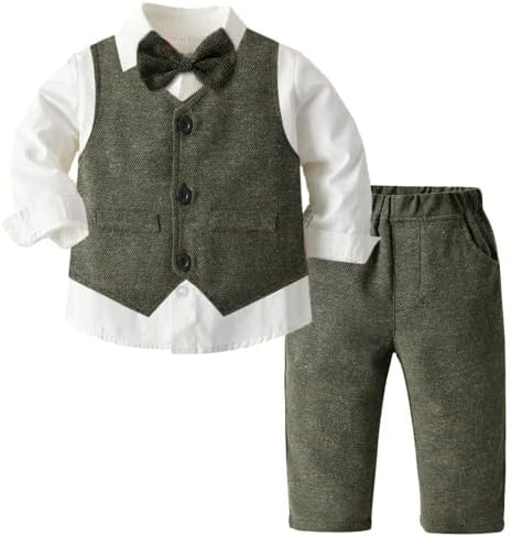 Sangtree Boys Gentleman set, majica + prsluk + hlače + bowtie, 3 mjeseca - 14 godina