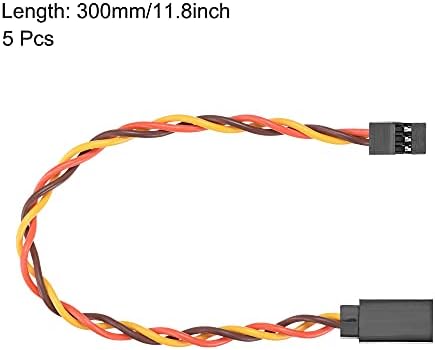 UXCell 5pcs 3-pinski servo produžni kabelski kabelski kabel kabel vodeći žica muški za žensko 22WG
