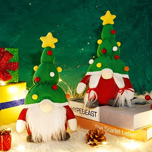 GUOOOU paket od 2 Božić Patuljci, švedski Santa Patuljci, punjeni Patuljci Holiday stol Božić ukras