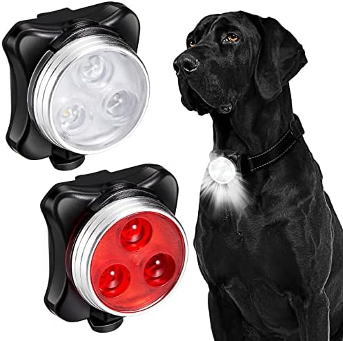 2 komada LED ogrlica za pse za noćno hodanje, vodootporni pasa za pse punjivi kućni ljubimac na svjetloj boji