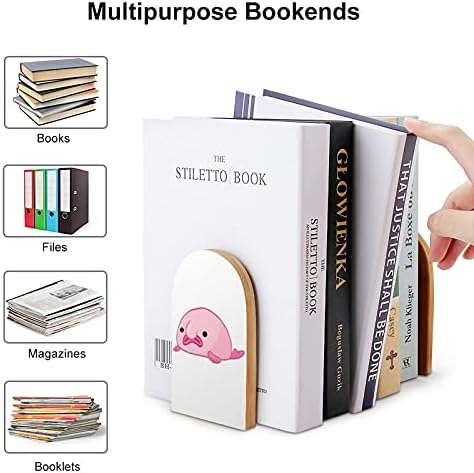 Pink Blob Fish Blobfish knjiga završava za police drvena Bookends držač za teške knjige šestar moderni dekorativni 1 par