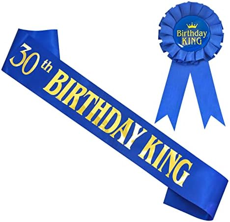 Skjiayeeee 19. rođendan KINSH, Blue Satin Rođendan sa zlatnim folijskim rođendanskom kralju za dječak