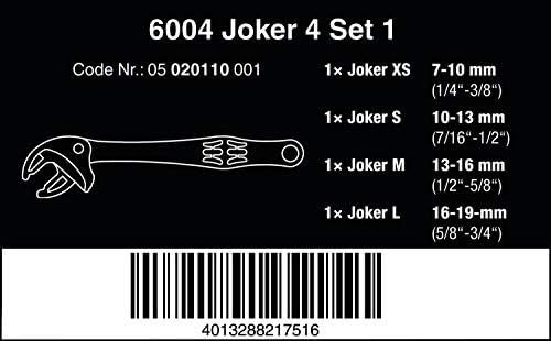 WERA 05020231001 6003 JOKER 11 SET 1 kombinirani set ključa, 11 komada i 6004 Joker 4 Set 1 Set za samo-podešavanje