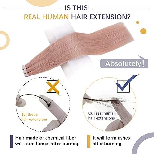 Posebne ponude: RUNATURE Pink Tape in Hair Extensions Light Pink Tape in Extensions Remy Human Hair Colorful