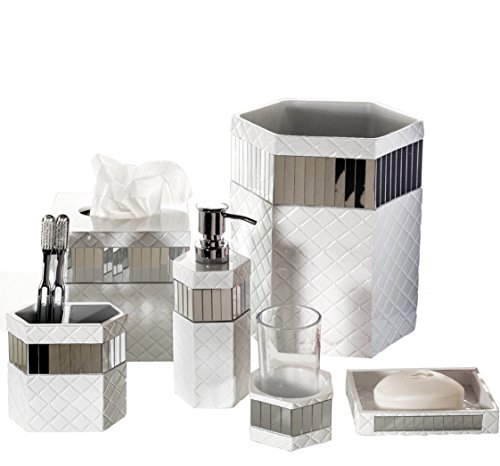 Kreativni mirisi Bijela kanta za smeće u kupaonici – dekorativna zrcalna korpa za otpad za kupaonicu-kanta za