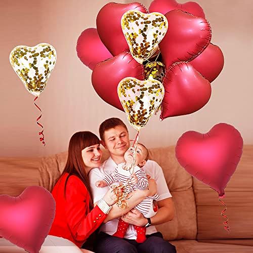 Crveni baloni folije u obliku srca za angažman za Valentinovo za angažman za vjenčanje