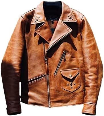 UKTZFBCTW Muška jakna za teret Bikar motocikl Proljetna zimska odjeća Retro odjeća Trend stilska kožna jakna