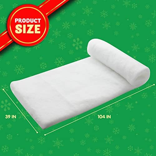 JOYIN 3x8 Ft Božić snijeg pokrivač Roll, debeli bijele meke i Fluffy umjetni snijeg deke za Božić dekor, odmor