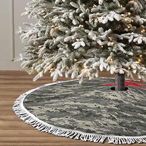 Digitalni vojni kamenje teksture suknje Xmas ukrasi, sezonski ostavljaj suknju od stabla za godišnje odmora za božićne zabave 36