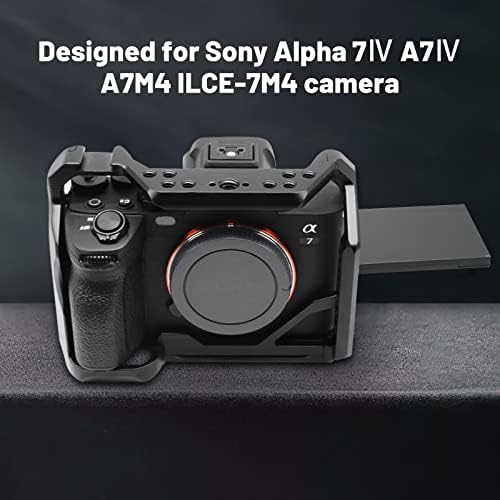 Easy Hood Kamera kavez za Sony Alpha 7ⅳ a7ⅳ A7m4 ILCE-7m4 Kamera, Aluminij Vlogging video snimanje filmmaking Rig stabilizator sa hladnom cipelom, 1/4 montažne tačke i 3/8 dolazak lociranje rupa