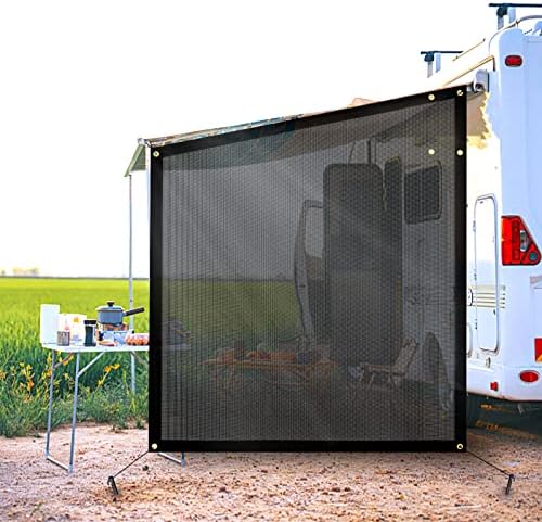 MIKKUPPA 7x9 ' RV tenda bočni ekran za sjenilo - Crna mreža RV tenda za sunčanje sa kompletnim kompletima