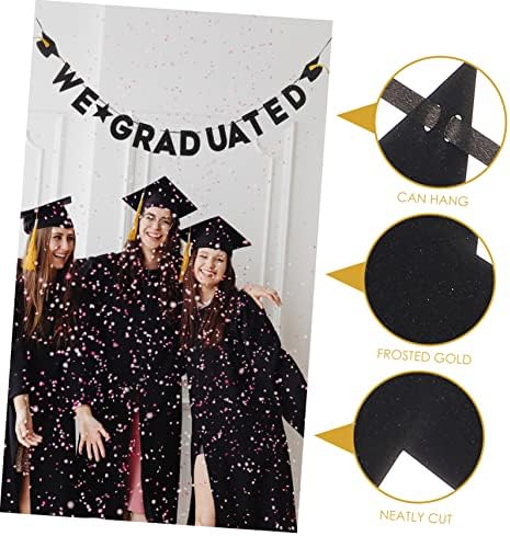 Tendycoco Grad Garlands Layout Ornament Tisak Viseće zalihe Foto Klasa Diplomirani Rhoto Theme Crna zastava