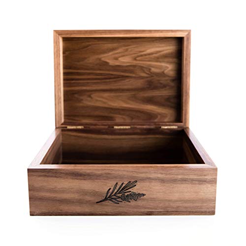 Cvjetni monogram L Wood Conceakeke Box [Personalizirani prilagođeni pokloni, godišnjica, vjenčanje,