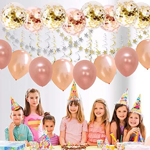 Rose Gold Confetti Baloni, 12 inča višebojni konfetti baloni za žene za žene Muškarca Birthday Baby Tuš Vjenčanje Bridalni tuš ukrasi