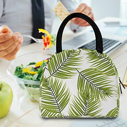 Izolovana torba za ručak za žene-tropsko ljetno palmino lišće velike nepropusne torbe za ručak s naramenicama