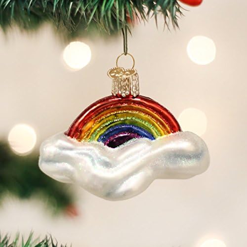 Old World Božić ukrasi: Rainbow staklo vazduh ukrasi za jelku, 3 x 3 x 3