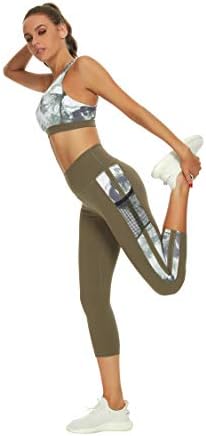 Zinmore ženske kaprij joga hlače vježbanje trčanja na nogama s džepovima
