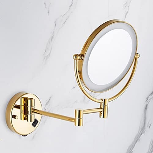 WYFDP toaletno ogledalo dvostrano zidno LED ogledalo sklopivo ogledalo za šminkanje Kozmetičko ogledalo ženski