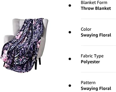VCNY Dekorativno bacanje pokrivač: Swayeng cvjetni vibrantoni botanički akcent za kauč ili krevet,