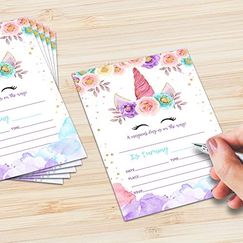 ISOVF 4 X 6 čarobnjačke za rođendanske kartice za rođendan sa kovertama - ružičasto cvjetni stil Party