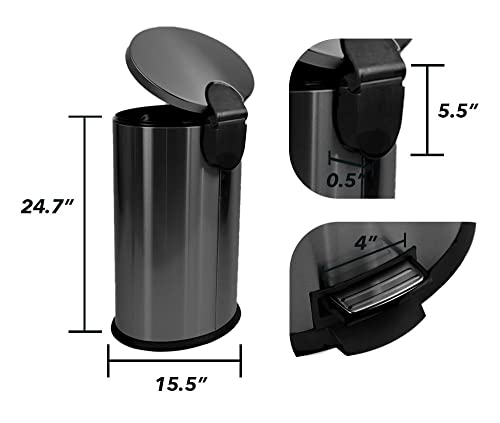 Keavy 10.5 galona smeća može od nehrđajućeg čelika ovalna kuhinja Korak kante za smeće