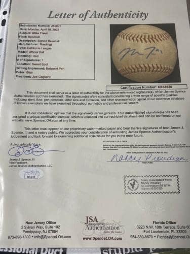 Mike Pastrmka potpisana igra Polovna liga Kalifornija Liga Baseball JSA Loa - AUTOGREMENA BASEBALLS