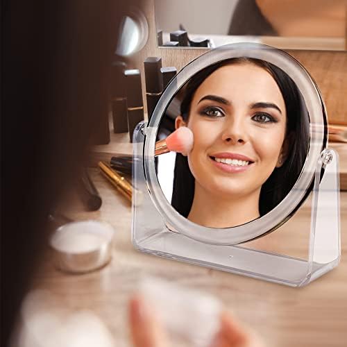 1x / 7x ogledalo za uvećanje šminke za sto dvostrano ogledalo za rotaciju od 360°, prenosivi sto akrilno malo
