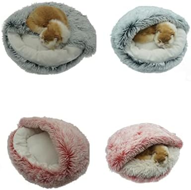 Zimski 2 u 1 okrugli krevet za mačke u stilu 4-krofna za pseće krevete - Mat jastuk za kuću