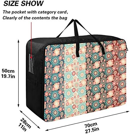 N / A ugaone torba za pohranu velikog kapaciteta - cvjetni japanski uzorak prekrivač odjeće Organizator organizatora sklopivi patentni patentni zatvarač