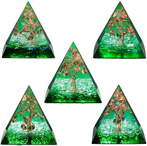 Sunyik ručno rađene stablo života Orgone piramide Energni generator, čip rock kvarc chakra liječenje kristalne točke za zaštitu meditacije joge 2 zelena
