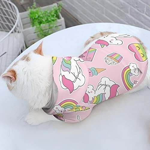 Slatka pastelna jednoroga i desert mačka jednodijelna košulja Trendi kostim za pse sa poklopcem za kućne ljubimce