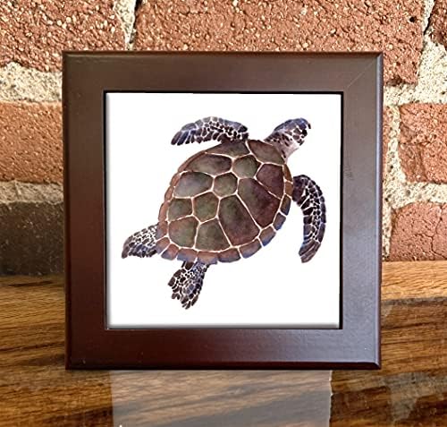 Sea Turtle II akvarel Art Decorative Tile
