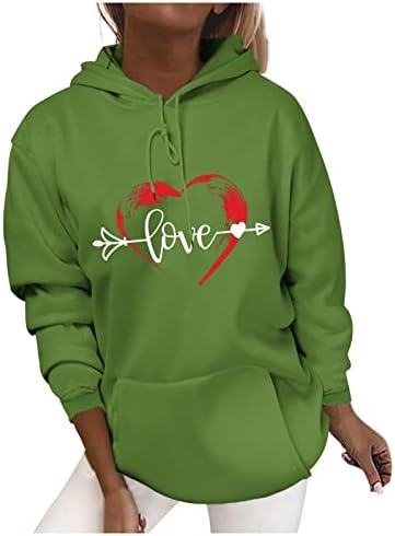 Piersing arrow Strelica grafička majica za Valentinovo za žene modne modne dukseve navodnice dugih rukava sa džepom