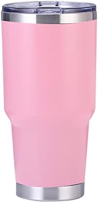 Muka 30 oz. Tumbler od nehrđajućeg čelika, izdržljive puderovirane izolirane putne čaše-ružičaste