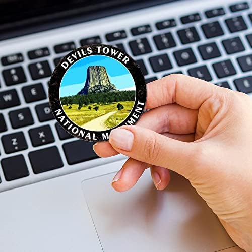 Guangpat Devils Tower National Monument Stickers World Landmark okrugle putne naljepnice Label Pack 3 Inch Camp